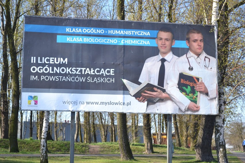 W Mysłowicach możemy spotkać billboardy z uczniami...
