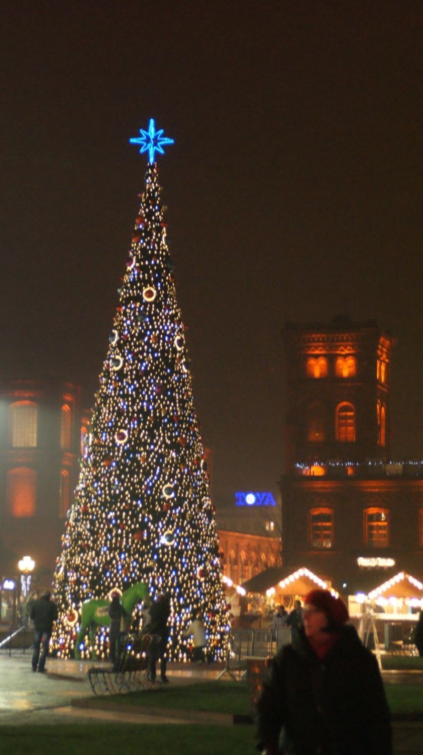 Świąteczne iluminacje w Łodzi 2014.