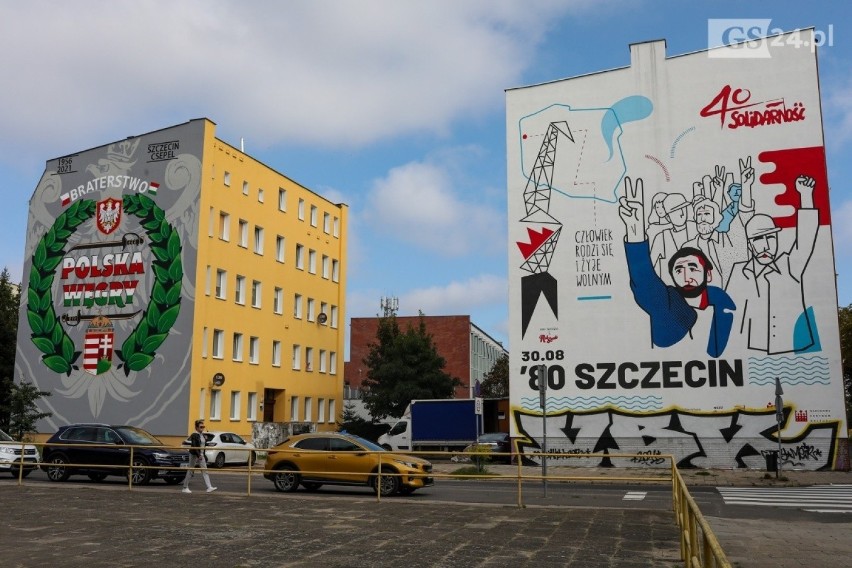Polsko-węgierski mural na Pomorzanach w Szczecinie