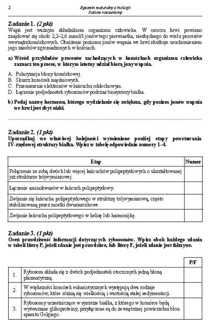 Matura 2014. Biologia poziom rozszerzony