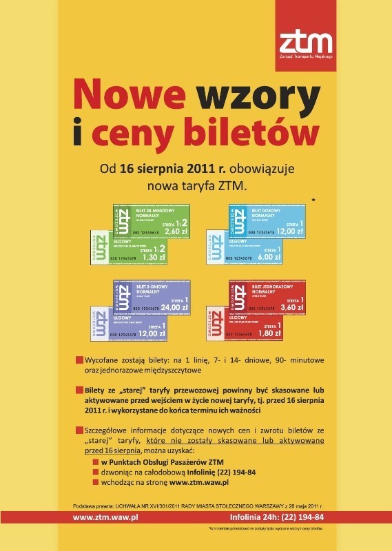 Nowe bilety będą bardziej kolorowe i droższe