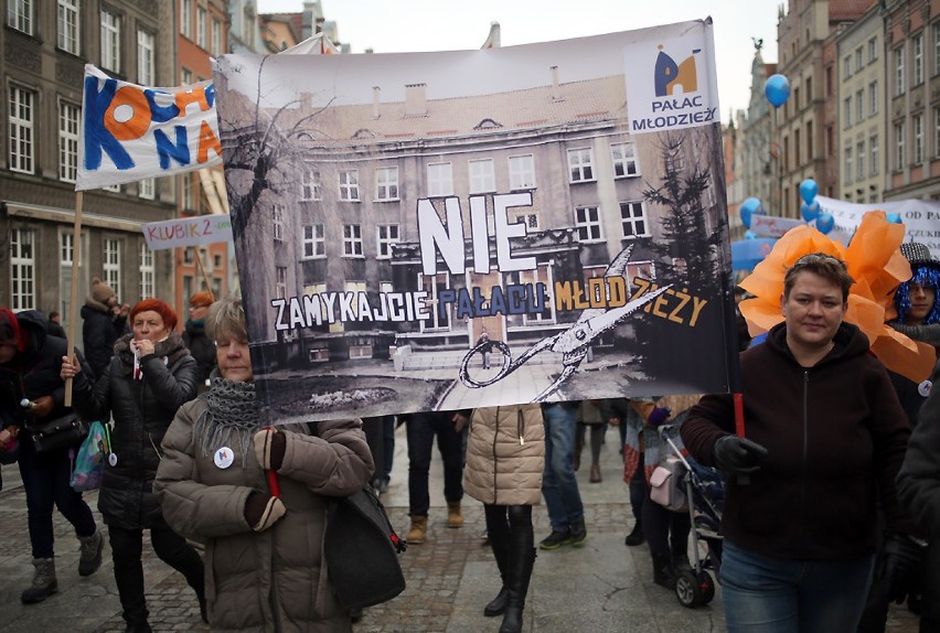 Marsz w obronie Pałacu Młodzieży w Gdańsku, 31 stycznia 2015...