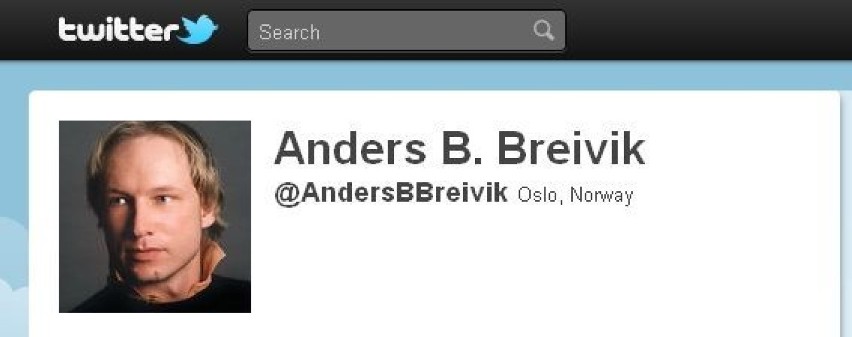 Screen z konta AndersBBreivik w portalu twitter.com