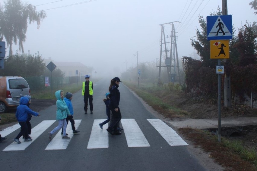 Policyjna akcja "Bezpieczna droga do szkoły w Niedźwiadzie" pod Łowiczem [ZDJĘCIA]