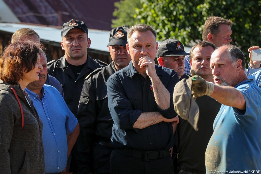 Prezydent Andrzej Duda przyjechał do Birczy, gdzie doszło do powodzi [ZDJĘCIA]