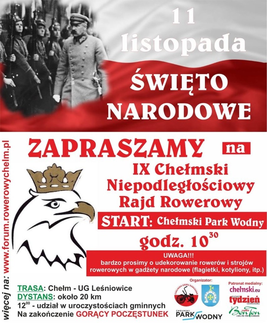 Chełmski Niepodległościowy Rajd Rowerowy, 11 listopada,...