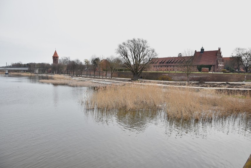 Malbork. Bulwar powstaje zgodnie z harmonogramem. Czy Wody Polskie zrobią coś z Nogatem? Będą o to zabiegać władze miasta