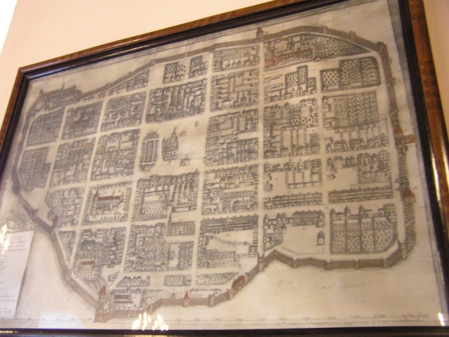 Plan starego Chełmna w murach miejskich