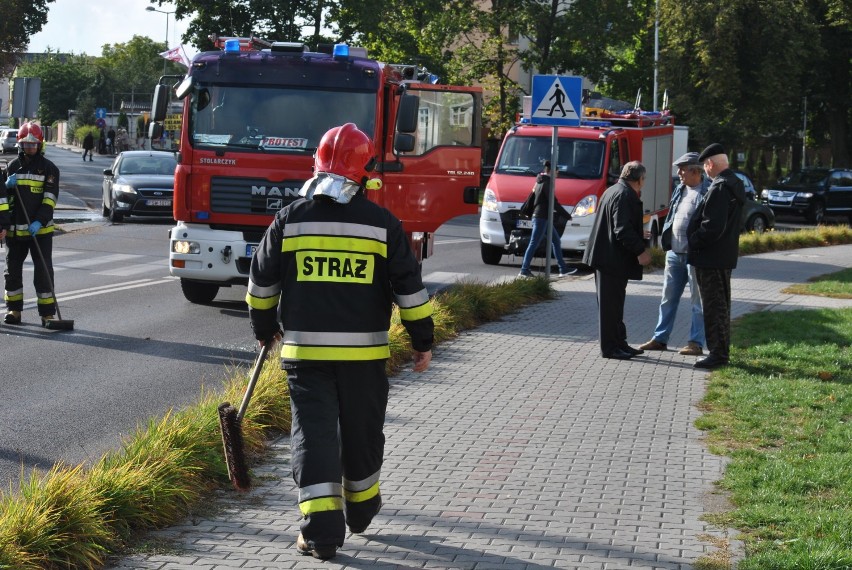 Kolizja koło targu. Zakorkowane pół miasta