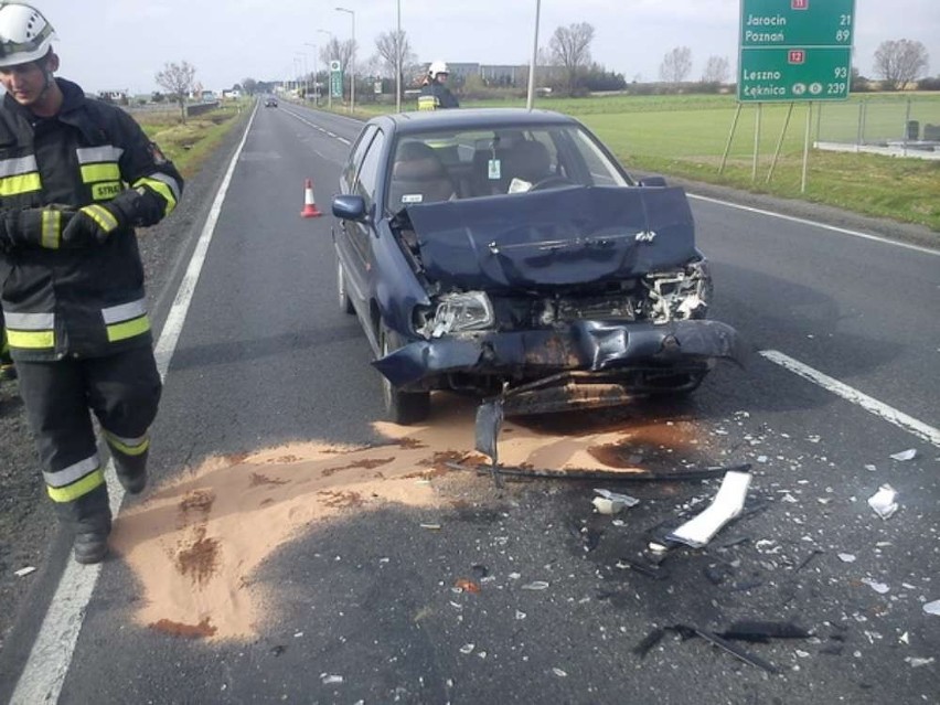 Wypadek na krajówce w Pleszewie