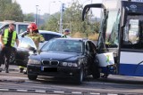 Kraków. Wypadek w rejonie ronda Grunwaldzkiego z udziałem autobusu