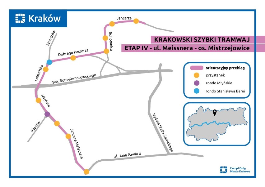Plan budowy linii tramwajowej Meissnera - Mistrzejowice