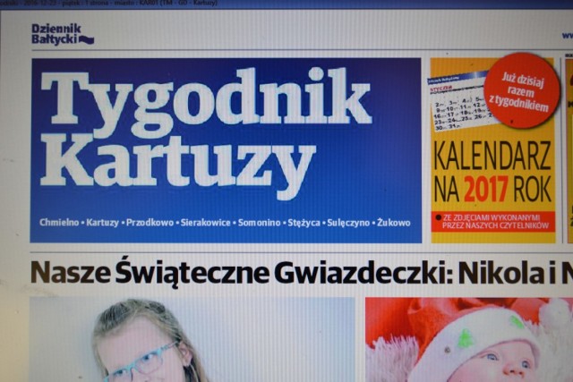 W piątek, 23 grudnia ukaże się nowe wydanie "Tygodnika Kartuzy". Zapraszamy do czytania.