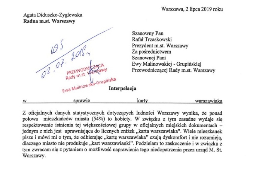 Karta Warszawiaka budzi wątpliwości stołecznej radnej. "Wiele mieszkanek czuje dyskomfort" 