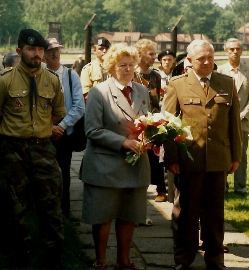 Podczas uroczystości w obozie koncentracyjnym Stutthof.