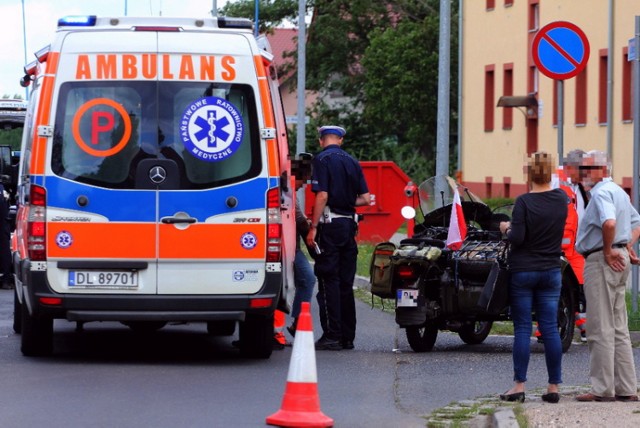 Wypadek na ulicy Okrężnej w Legnicy