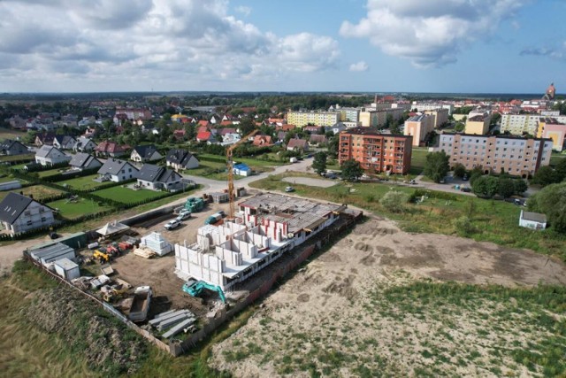 Jedna z aktualnie realizowanych inwestycji mieszkaniowych w Darłowie - budowa bloków przy ul. Króla Eryka Pomorskiego