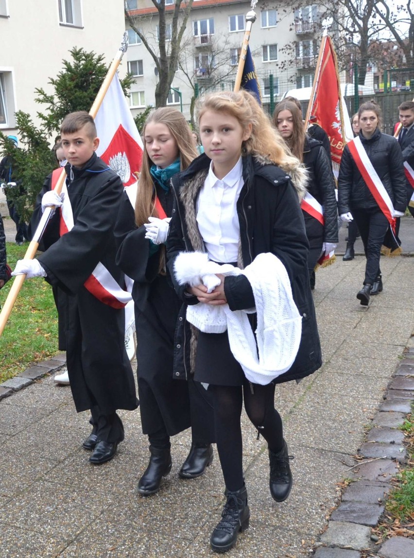 Święto Niepodległości 2015 w Malborku [ZDJĘCIA, cz. 2]. Uroczystość na Skwerze Żołnierzy Wyklętych