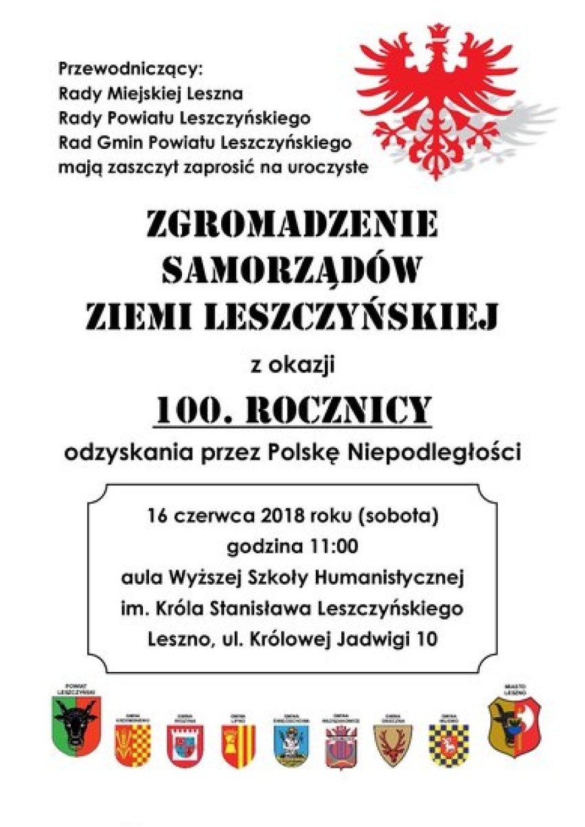 Zgromadzenie Samorządów Ziemi Leszczyńskiej - 16 czerwca,...