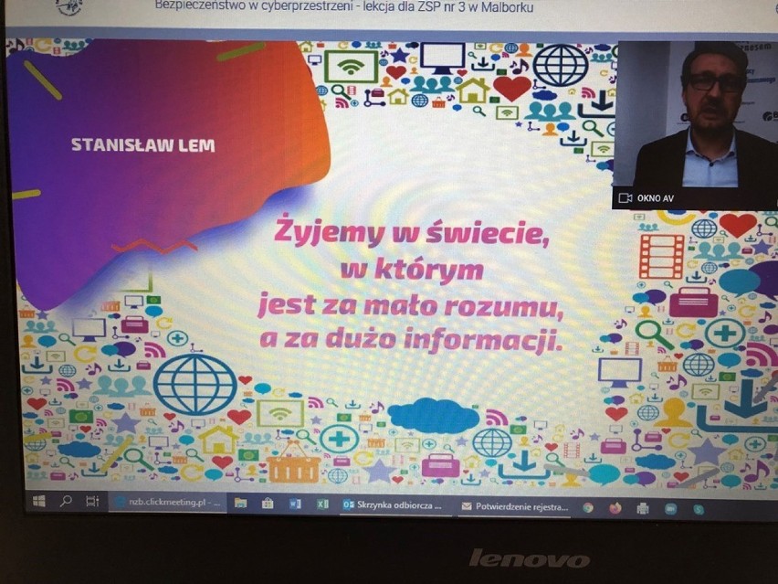 Malbork. Projekt "Bankowcy dla edukacji jest kontynuowany". Przez internet uczyli się o bezpieczeństwie w sieci