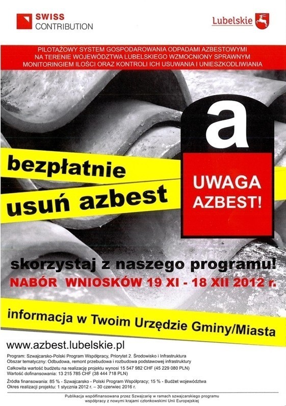 Od 19 listopada do 18 grudnia mieszkańcy gminy Opole mogą składać wnioski na usuwanie azbestu