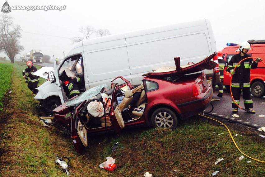 Śmiertelny wypadek samochodowy na drodze krajowej w Żabienku