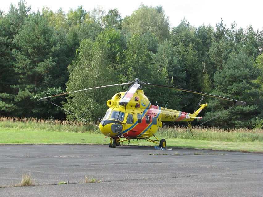W Brynku stacjonują helikoptery wykorzystywane do gaszenia pożarów lasów