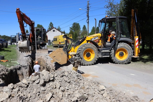 Ulica Ogrodowa - prace związane z wykonaniem kanalizacji deszczowej.