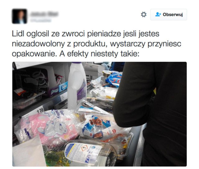 Klienci Lidla wykorzystali bez skrępowania zasady promocji Lidla pod hasłem "Sprytnie i tanio kupować marki Lidla". To było jedno wielkie oszustwo