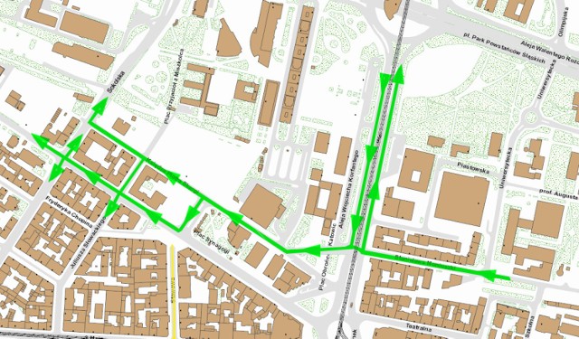 Przebudowa centrum Katowic - nowa organizacja ruchu