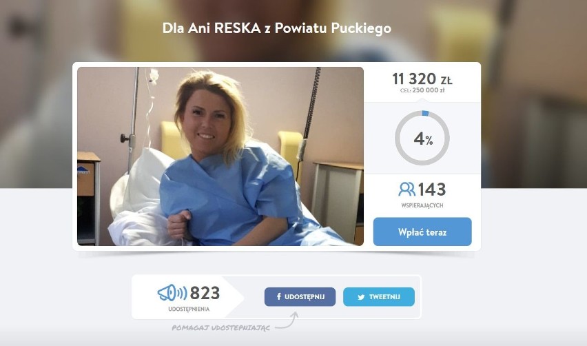Ania Reska z powiatu puckiego potrzebuje pomocy. Na operację glejaka w USA potreba 400 tys. zł. Pomóżcie!