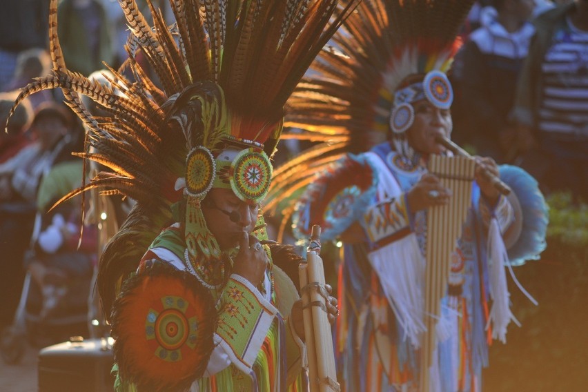 Peruwiańscy Indianie na usteckiej promenadzie