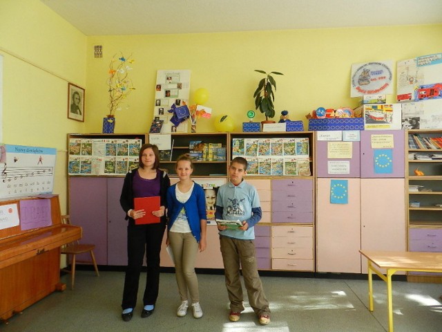 Prowadzący spotkanie Sandra, Ola i Jakub.
Fot. Justyna Bartkowiak
