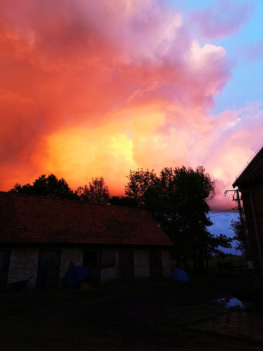 Niesamowity spektakl na niebie nad Kwidzynem! "Ktoś podpalił niebo", ognisty zachód słońca! 