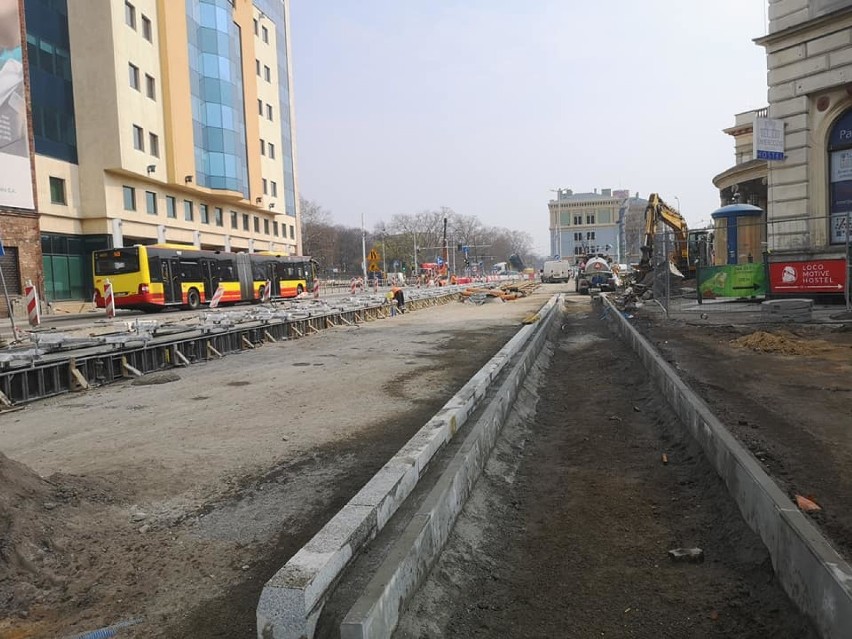 Budowa Trasy Autobusowo-Tramwajowej na Nowy Dwór, marzec 2020 r.