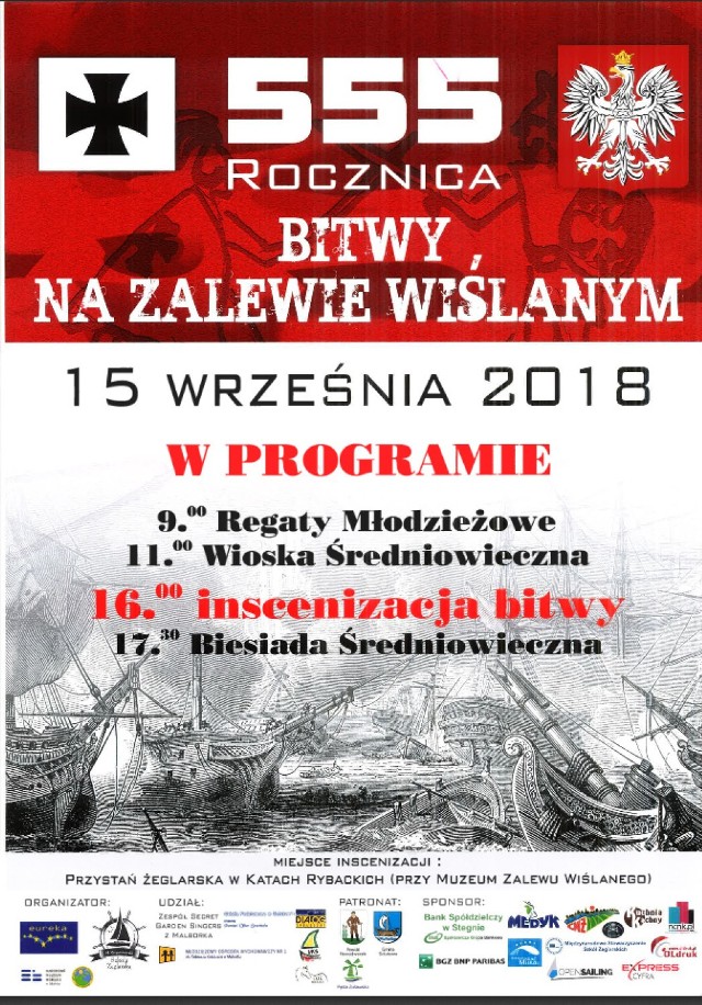 Kąty Rybackie. W sobotą 15 września w Kątach Rybackich będzie można zobaczyć widowiskową inscenizację jedynej w historii bitwy morskiej na Zalewie Wiślanym.