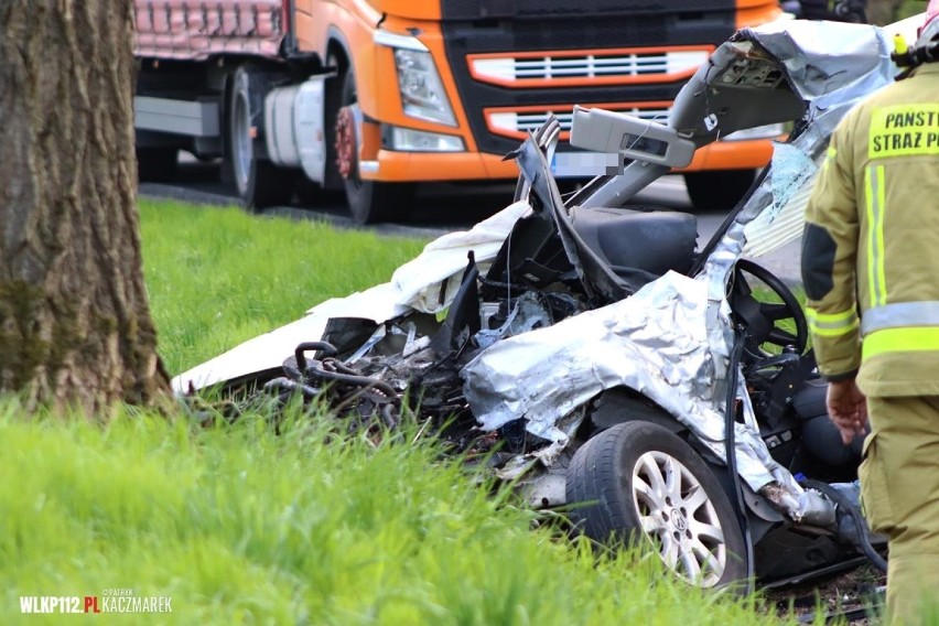 Wypadek na trasie Grodzisk - Kamieniec. Przyczyną była nadmierna prędkość 