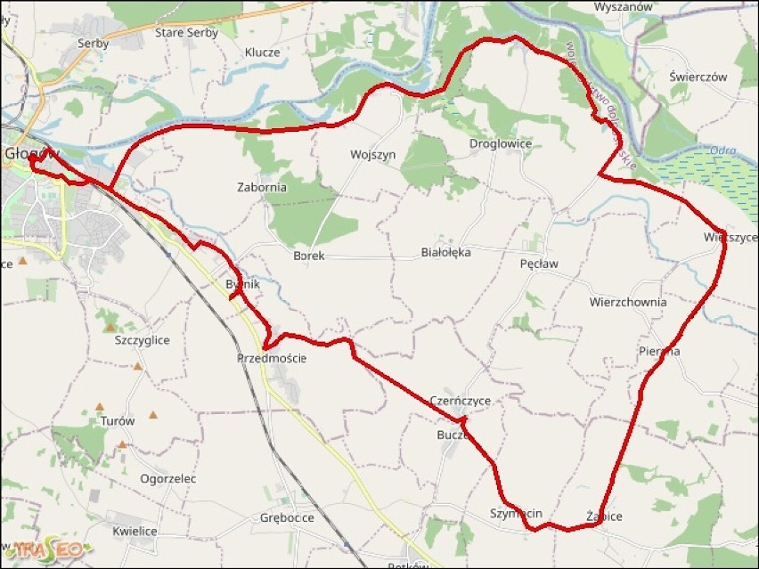 CZERWONA - św. Mikołaja, Długość trasy - 42 km, suma podejść...