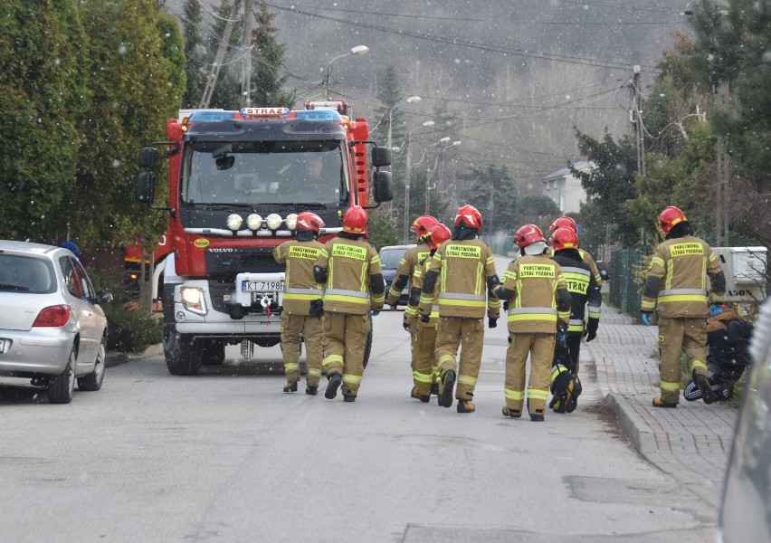 Akcja straży pożarnej na ulicy Zamkowej w Tarnowie