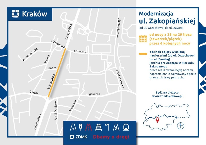 Kraków. Remont na Zakopiańskiej i inne naprawy ulic