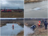 Samochód w rzece Krzna. Przez całą niedzielę trwały poszukiwania kierowcy. Zobacz zdjęcia