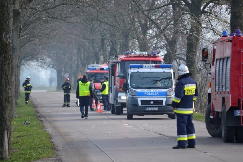 Lubieszewo, gm. Nowy Dwór Gdański. Wypadek samochodu...