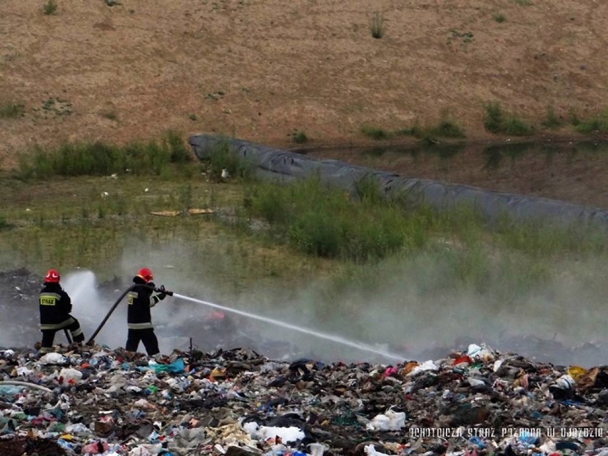 Pożar na wysypisku śmieci koło Tomaszowa: To było podpalenie? [ZDJĘCIA]