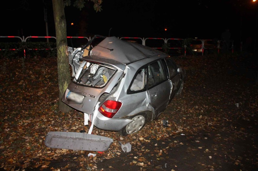 Pijany kierowca wjechał do parku w Zawierciu