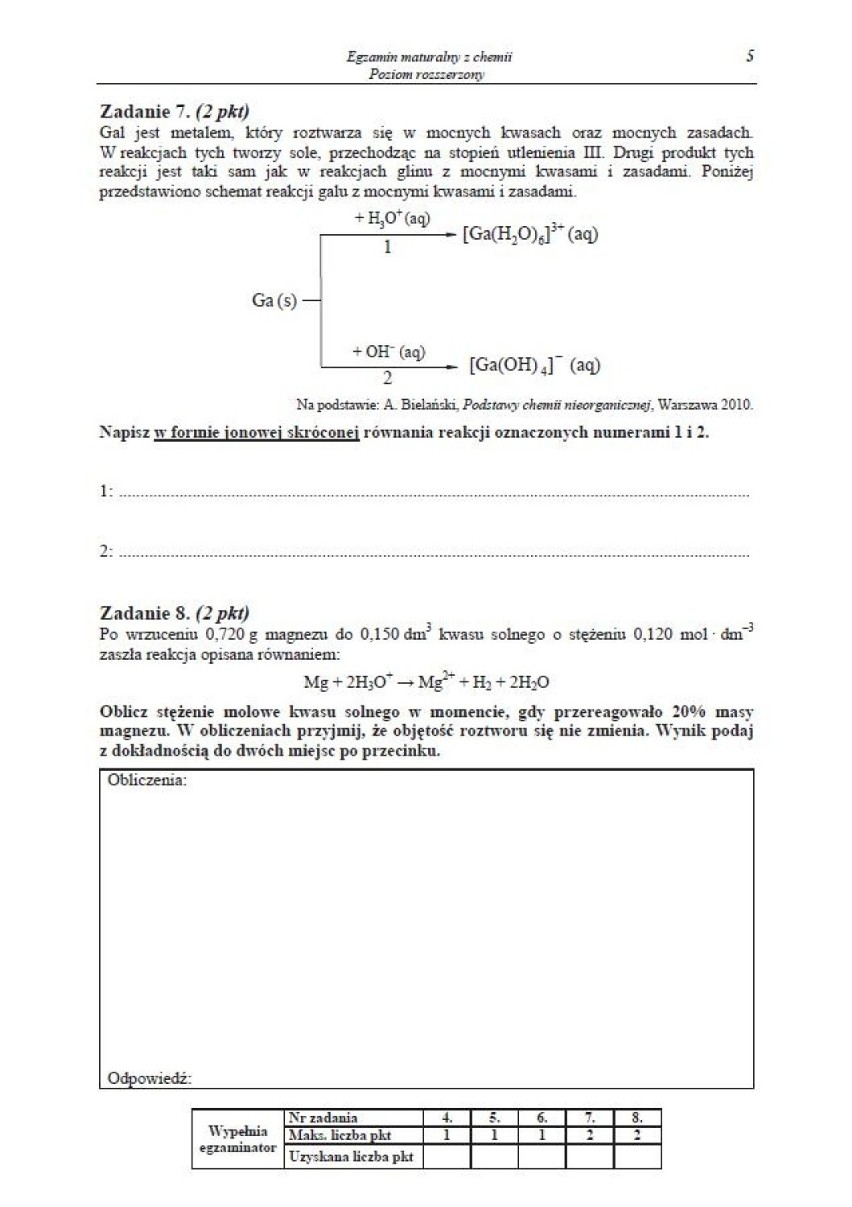 Matura 2014: Chemia - poziom rozszerzony [ODPOWIEDZI,...