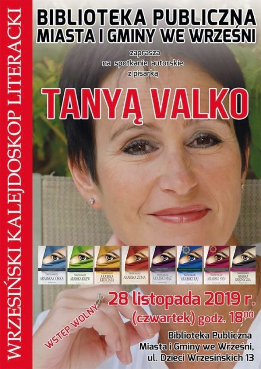 Biblioteka Publiczna Miasta Września zaprasza na spotkanie z pisarką - Tanya Valko