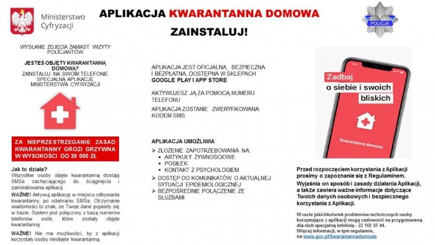 Koronawirus, Piotrków: Policja zachęca do stosowania aplikacji "Kwarantanna domowa"