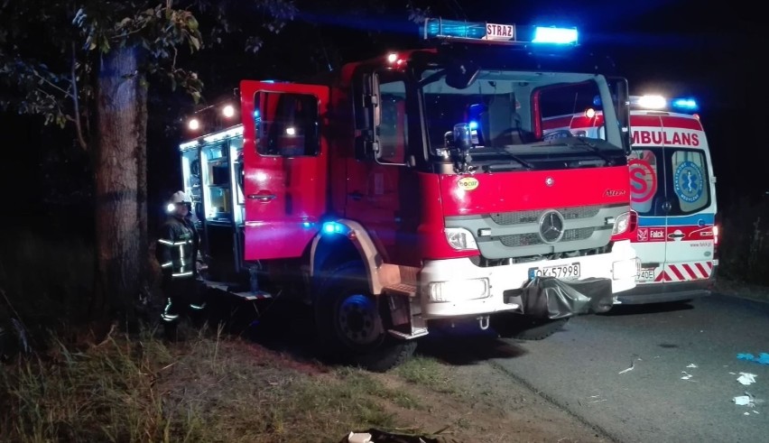 Wypadek koło Polskiej Cerekwi. Auto z trzema młodymi ludźmi rozbiło się na drzewie 