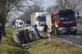 Wypadek na DK 12 między Głogowem a Szlichtyngową. Droga zablokowana. ZDJĘCIA