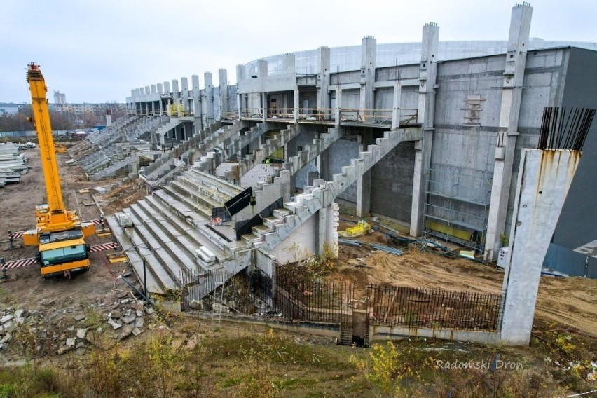 Tak wygląda dziś budowa nowego stadionu dla Radomiaka przy...